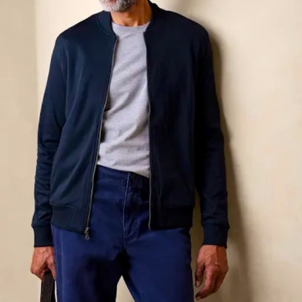 Banana Republic Navy Luxe Zip front jacket | Size Xl